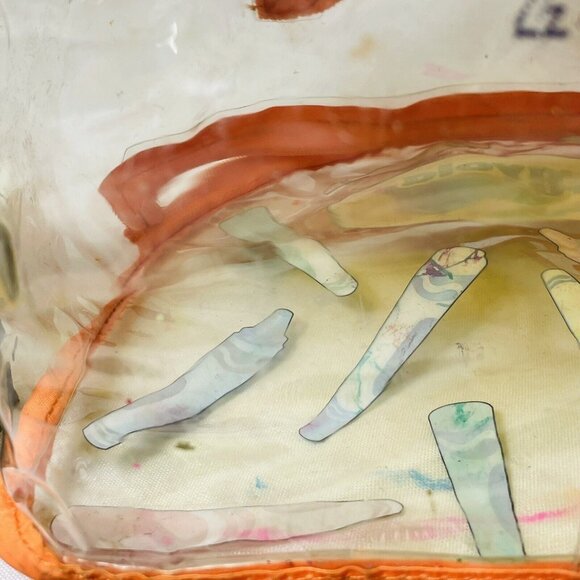 Crayola Clear Small Backpack And Unused 64 Crayon Box With Retired And Tarnished - Picture 13 of 14